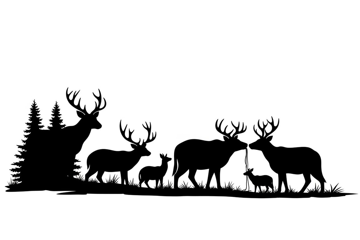 Wildlife Forest Silhouette Vector Bu, an Illustration by Designs_River (Photo 9 of 51)