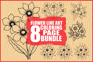 Hand Drawn Floral Coloring Pages, an Illustration by hafijul