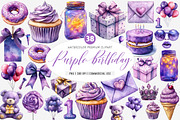 Purple Birthday Party PNG, an Illustration by SinaCreation (Thumbnail 1 of 5)