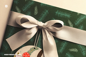 Slim Gift Box Mockup With Bow