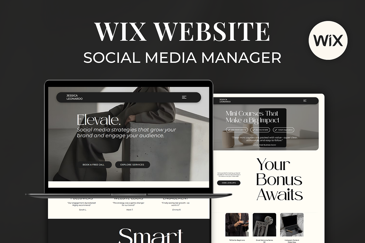 Wix Website for Social Media Manager, a Wix Template by Meraki Templates (Photo 1 of 9)