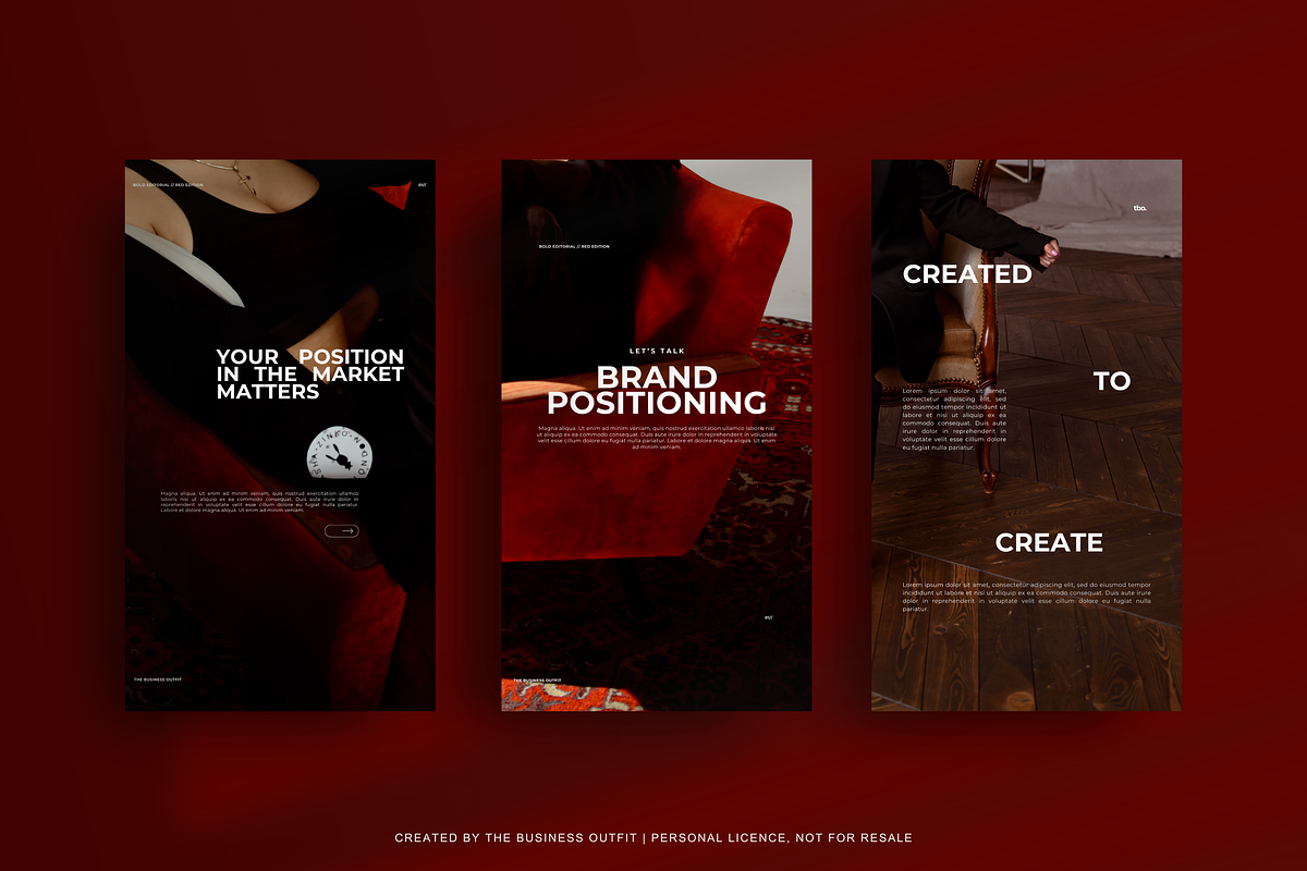 CANVA Bold Red Insta Posts & Stories, a Social Media Template by thebusinessoutfit (Photo 4 of 28)