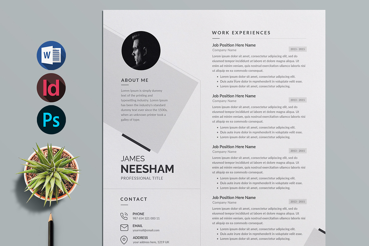 Minimal Resume / CV | Word & PSD