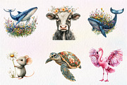 Floral Animals Clipart, an Illustration by CreationArt (Thumbnail 9 of 9)