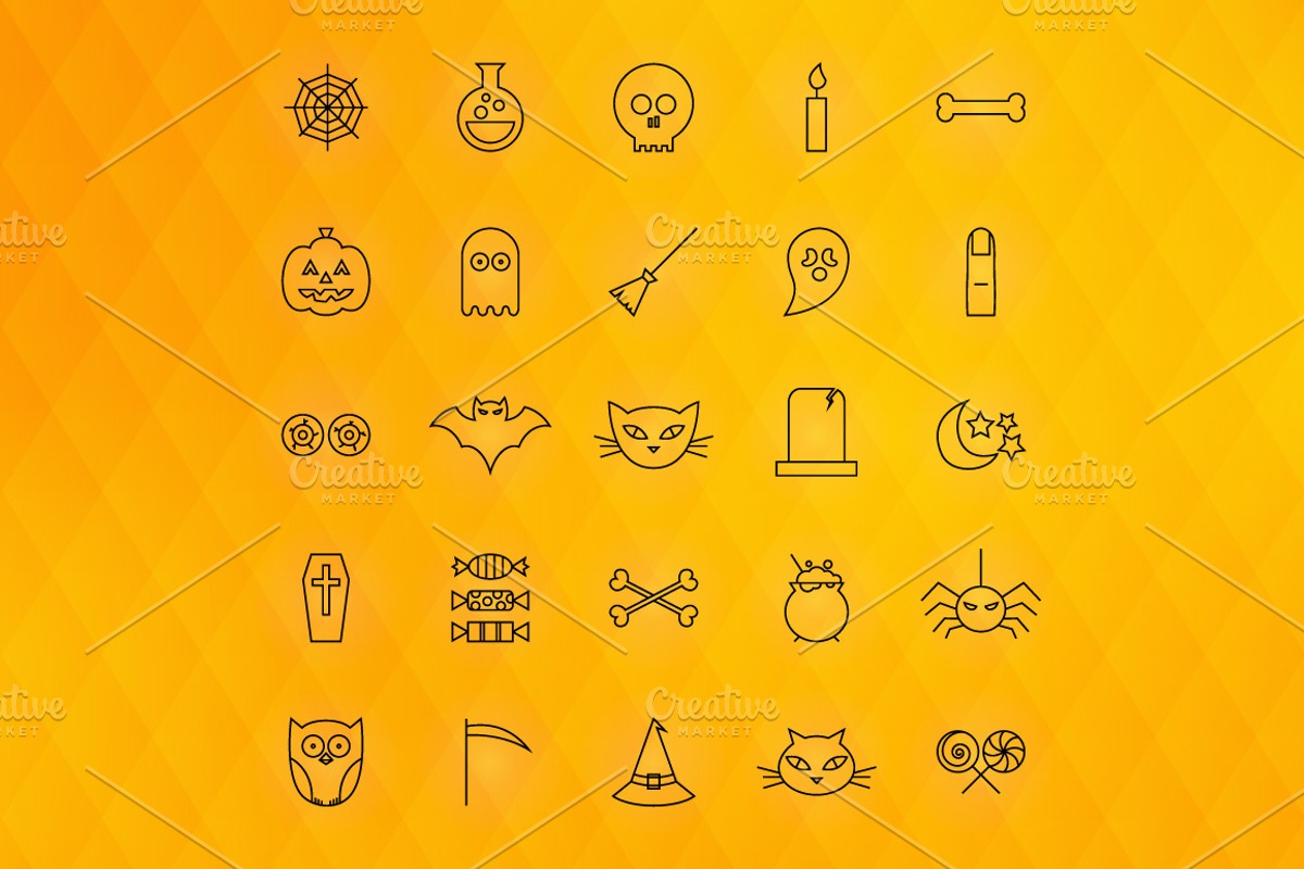 Halloween Line Art Icons preview 3