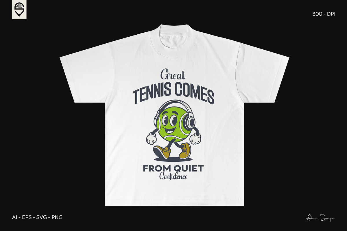 Retro Tennis Ball T-Shirt Bundle, a Sport Illustration by shaondesigns (Photo 2 of 5)