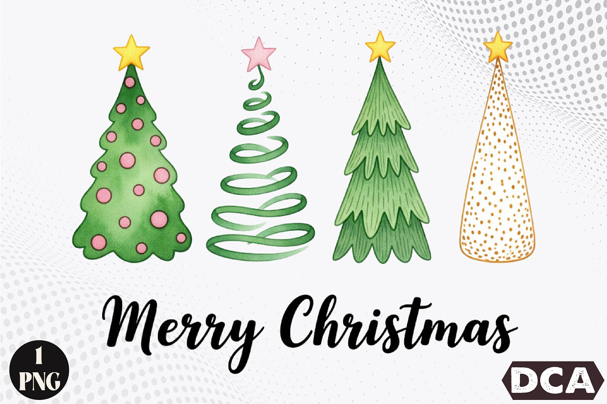 Merry Christmas PNG, an Illustration by DreamCafeArt (Photo 1 of 7)