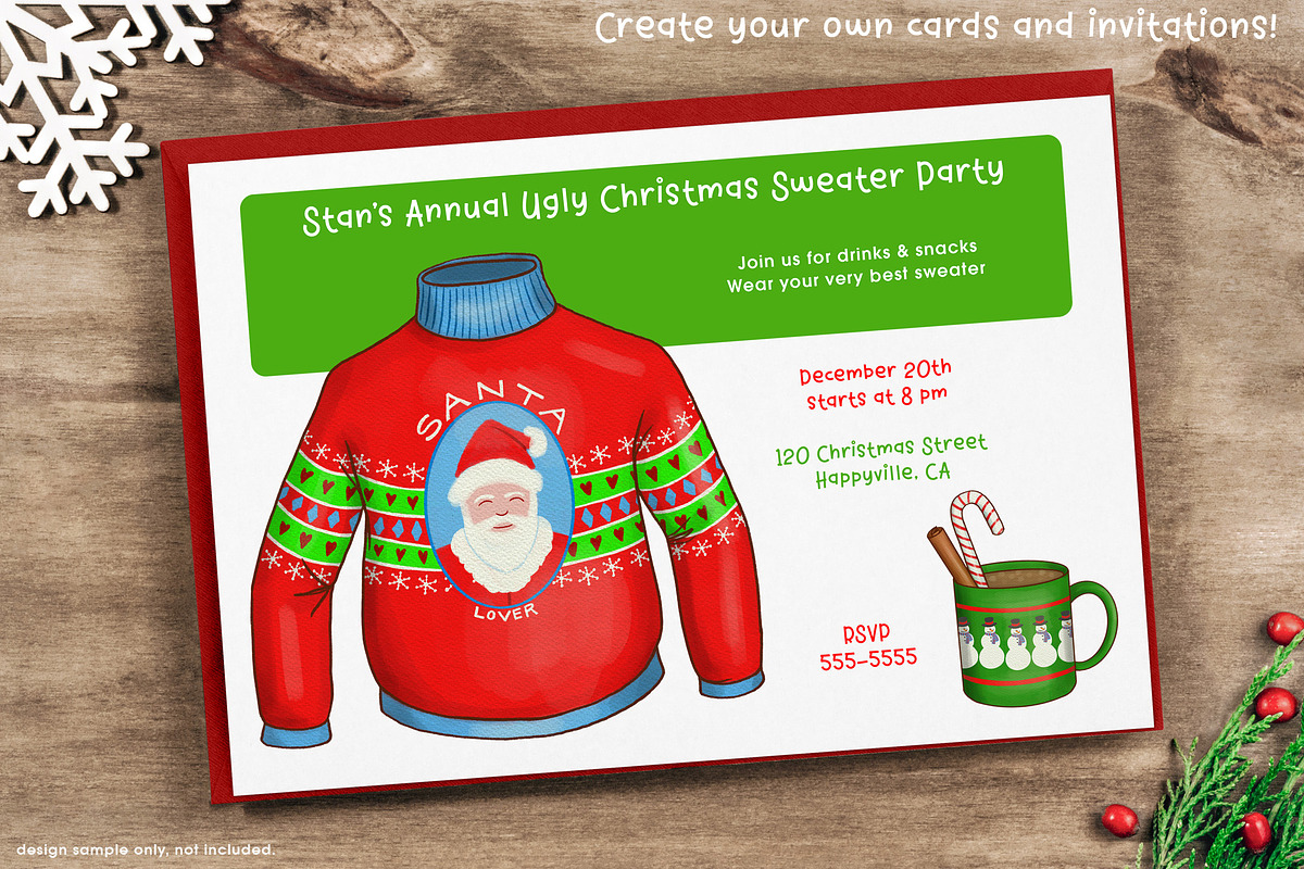 Ugly Christmas Sweater Clipart PNG, a Seasonal Illustration by SLS Lines (Photo 5 of 7)