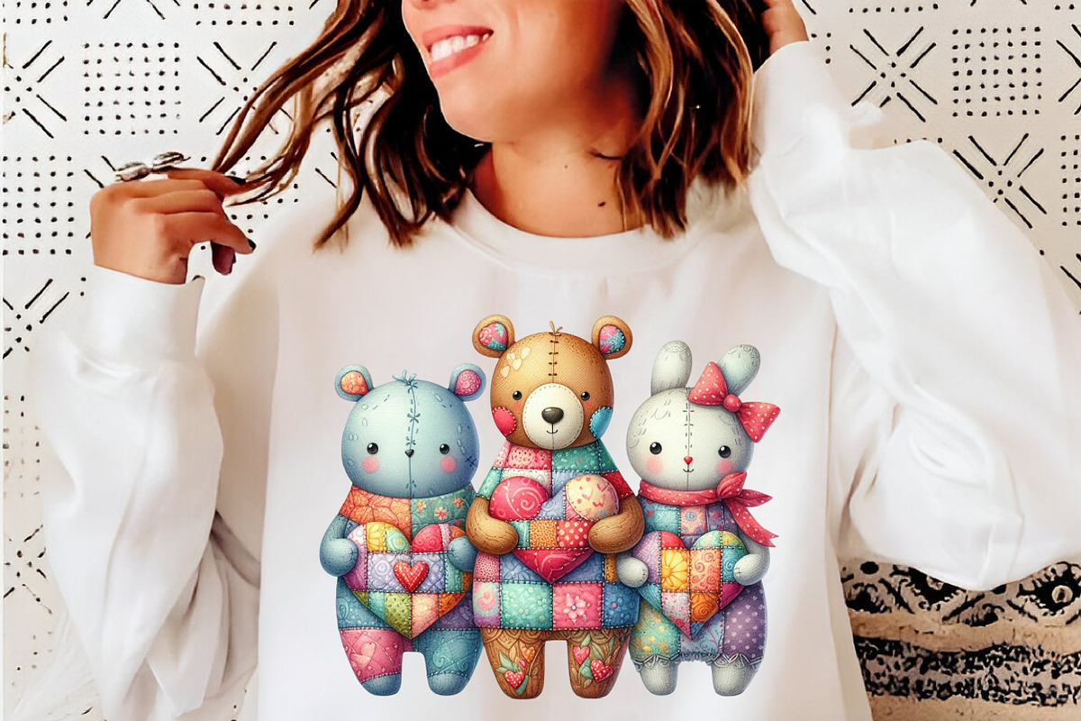 Valentine Patchwork Animal Clipart, an Illustration by SinaCreation (Photo 8 of 11)
