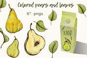 Juicy pears set clipart, a Food Illustration by Mrs.Swan_Design (Thumbnail 3 of 7)