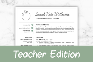 Teacher Resume/CV Template - Sarah