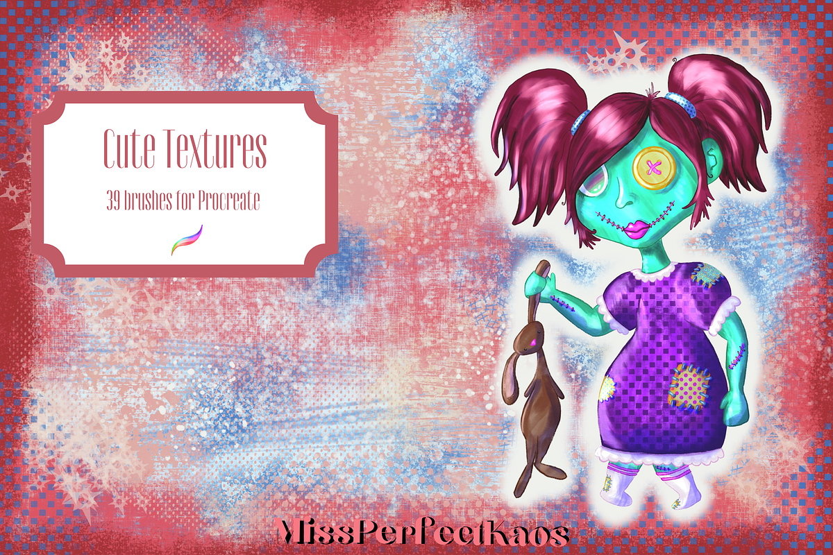 Cute Textures, 39 Procreate Brushes, a Brush Add-On by MissPerfectKaos (Photo 2 of 6)