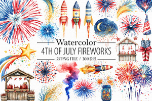 4th of July Fireworks Sublimation, an Illustration by Libby Wishes