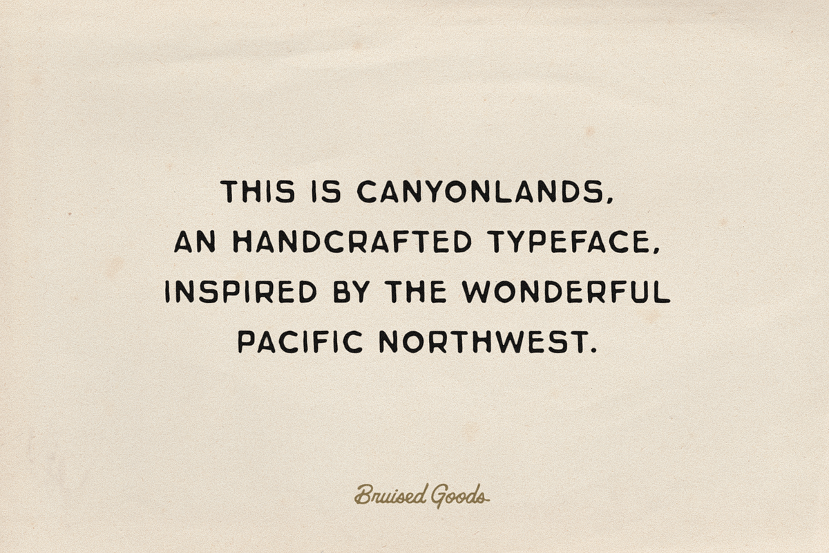 Canyonlands, a Sans Serif Font by Bruised Goods (Photo 2 of 10)