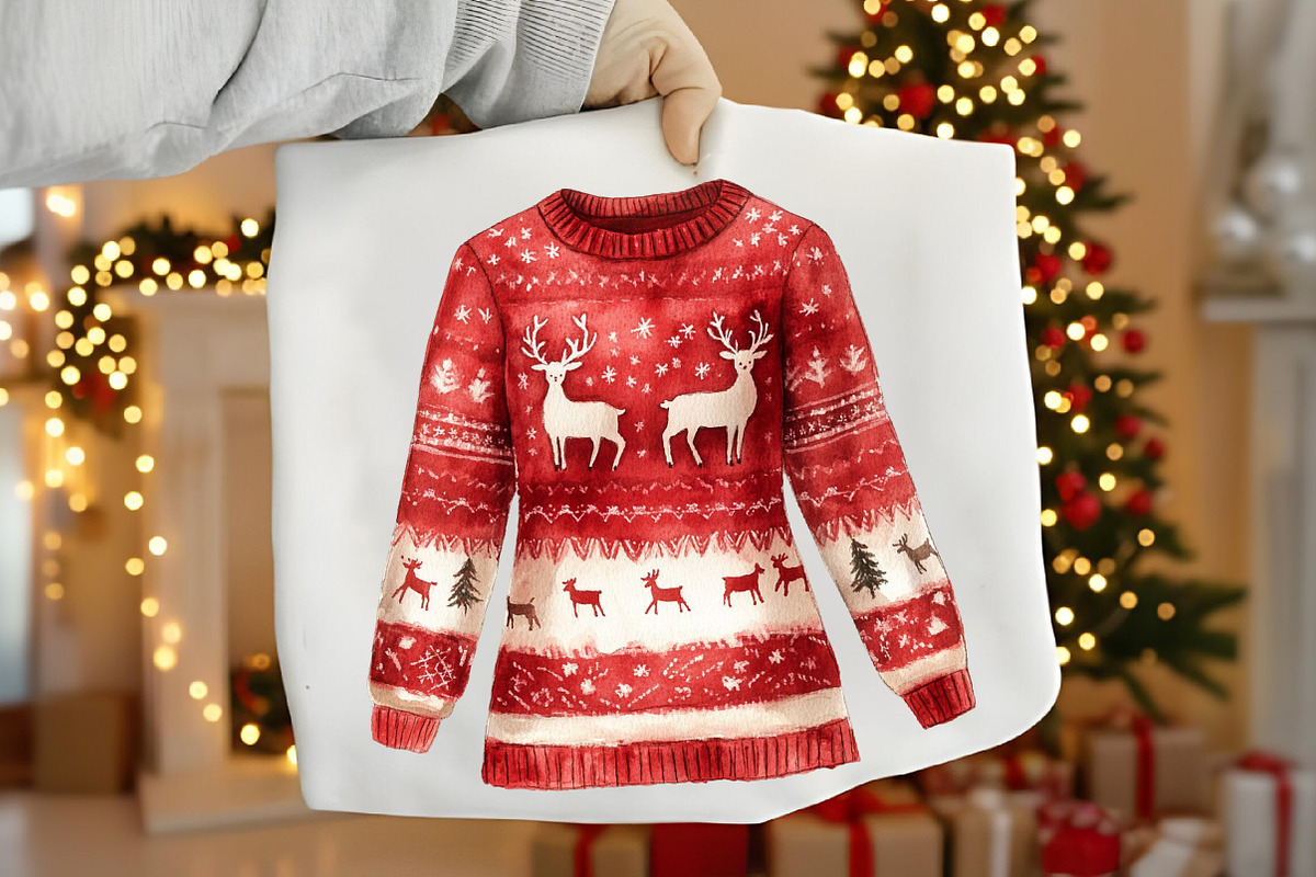 Watercolor Christmas Dress Clipart, an Icon by Canvas Craft (Photo 6 of 6)