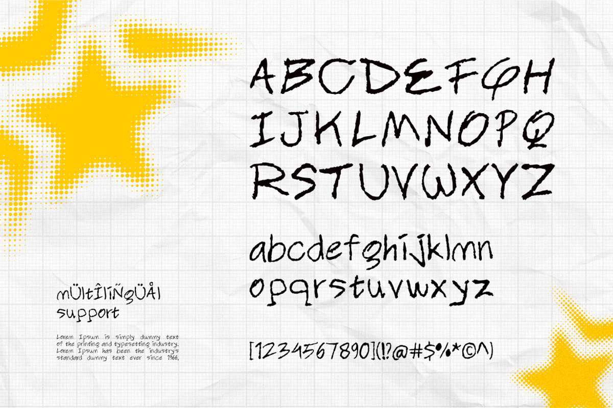 Golden Quirk Hand-Drawn Display Font, a Handwritten Font by YossyOneStd (Photo 3 of 6)