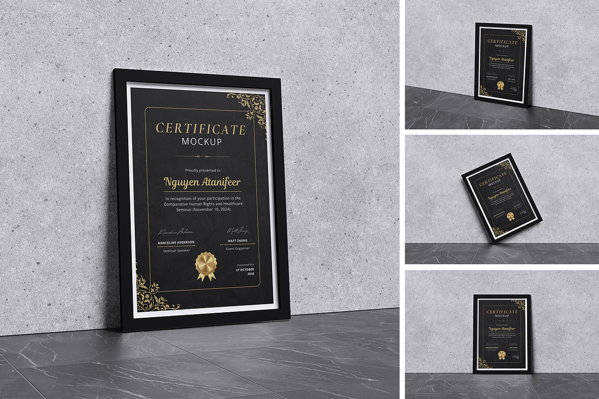Certificate Mockup, an Advertising Mockup by Pikachudesign (Photo 1 of 5)