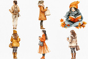 Autumn Coffee Girl Clipart, an Icon by Canvas Craft (Thumbnail 3 of 7)