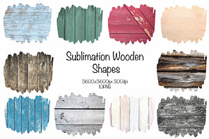 Sublimation Wood Shapes, a Shape Add-On by VetalStock