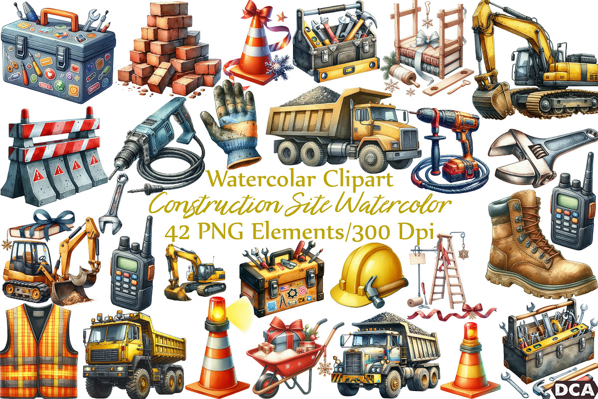 Construction Site Watercolor, an Illustration by DreamCafeArt (Photo 1 of 7)