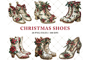Christmas Shoes Clipart PDF, an Illustration by Memories By Lea (Thumbnail 4 of 7)