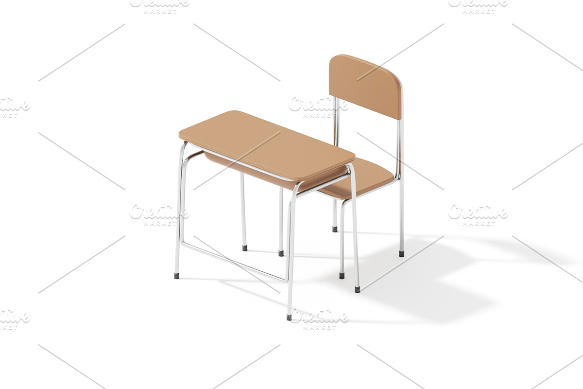 School Chair 3D Model, a Furniture 3D Model by mrfauzi (Photo 1 of 13)