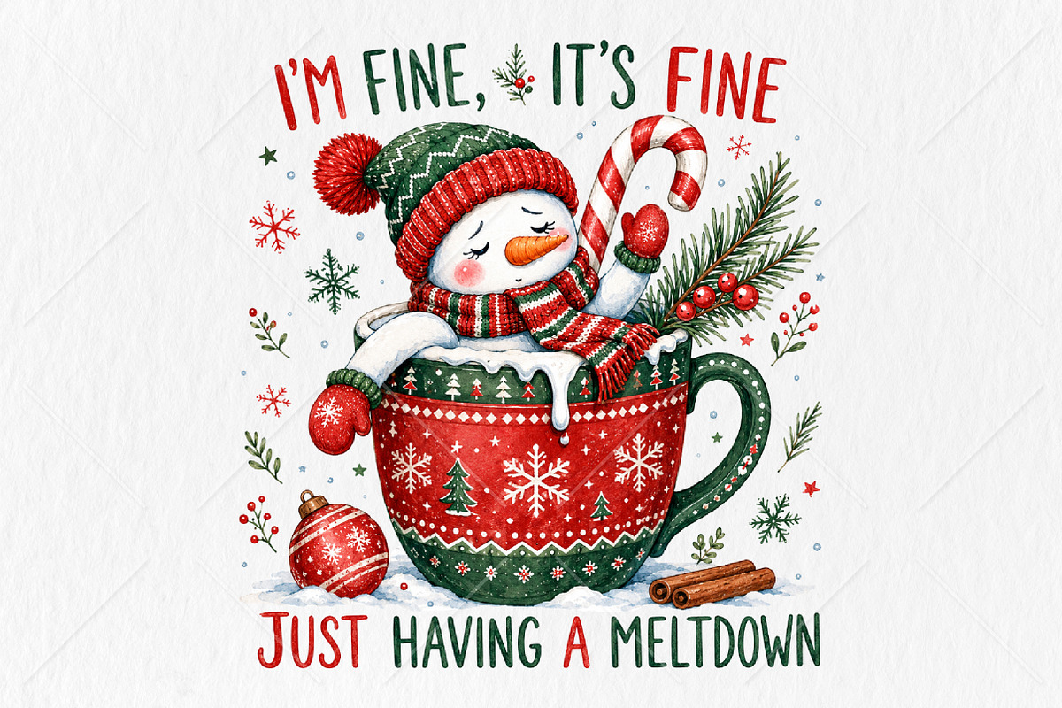 Funny Cute Snowman Png Christmas PNG, a Seasonal Illustration by Canvas Craft (Photo 1 of 6)