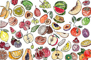 Watercolor fruits, raster, an Illustration by risovanya (Thumbnail 2 of 3)