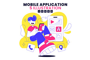 5 Mobile Application Illustration