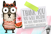 Summer Dogs and Cats Doodle Clipart, an Animal Illustration by Nobu Collections (Thumbnail 4 of 4)