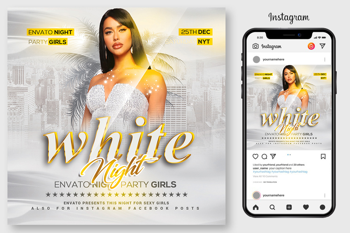 100 Night Club Party Flyers Bundle, a Flyer Template by graphicforest (Photo 42 of 72)