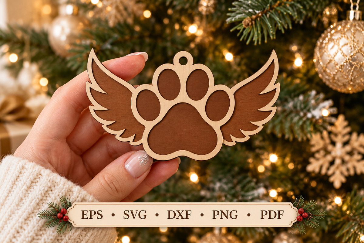 Pet Memorial Laser Cut Wood File,, an Object Graphic by Libby Wishes (Photo 2 of 4)