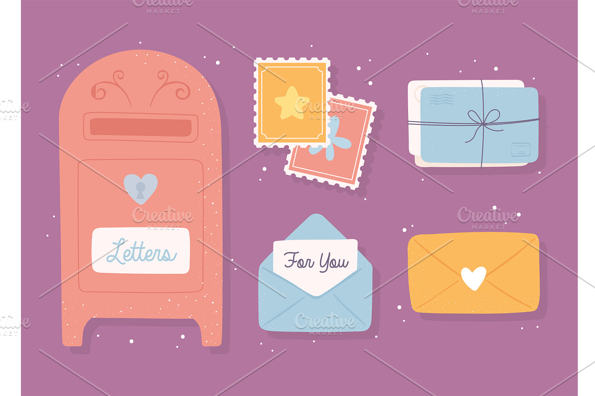 post letters mailbox, an Object Illustration by studiogstock