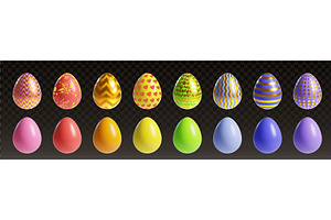 Color Easter eggs set isolated on, an Object Illustration by art PVP - market