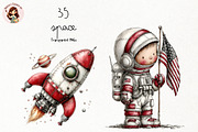 Cute Space Watercolor PNG, a Person Illustration by Nicolle's Colorful Art (Thumbnail 1 of 4)