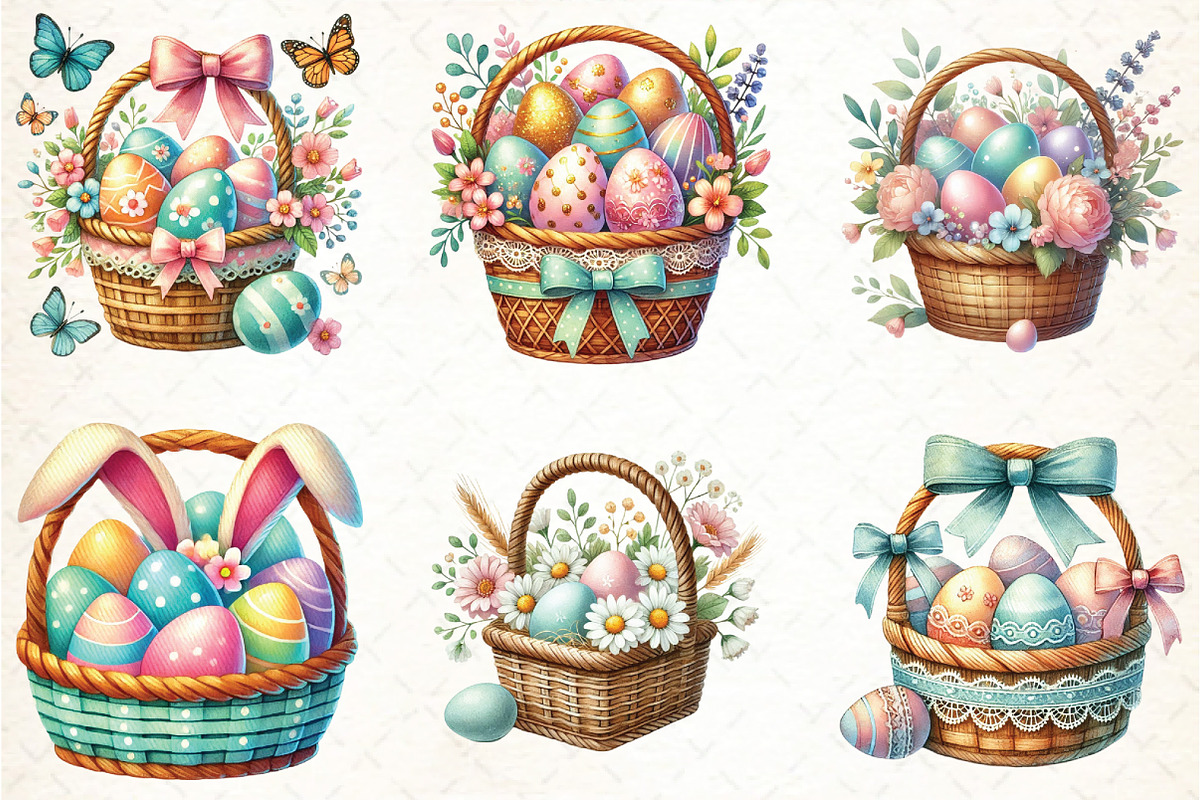 Easter Egg Basket Sublimation PNG, an Illustration by DreamCafeArt (Photo 3 of 5)