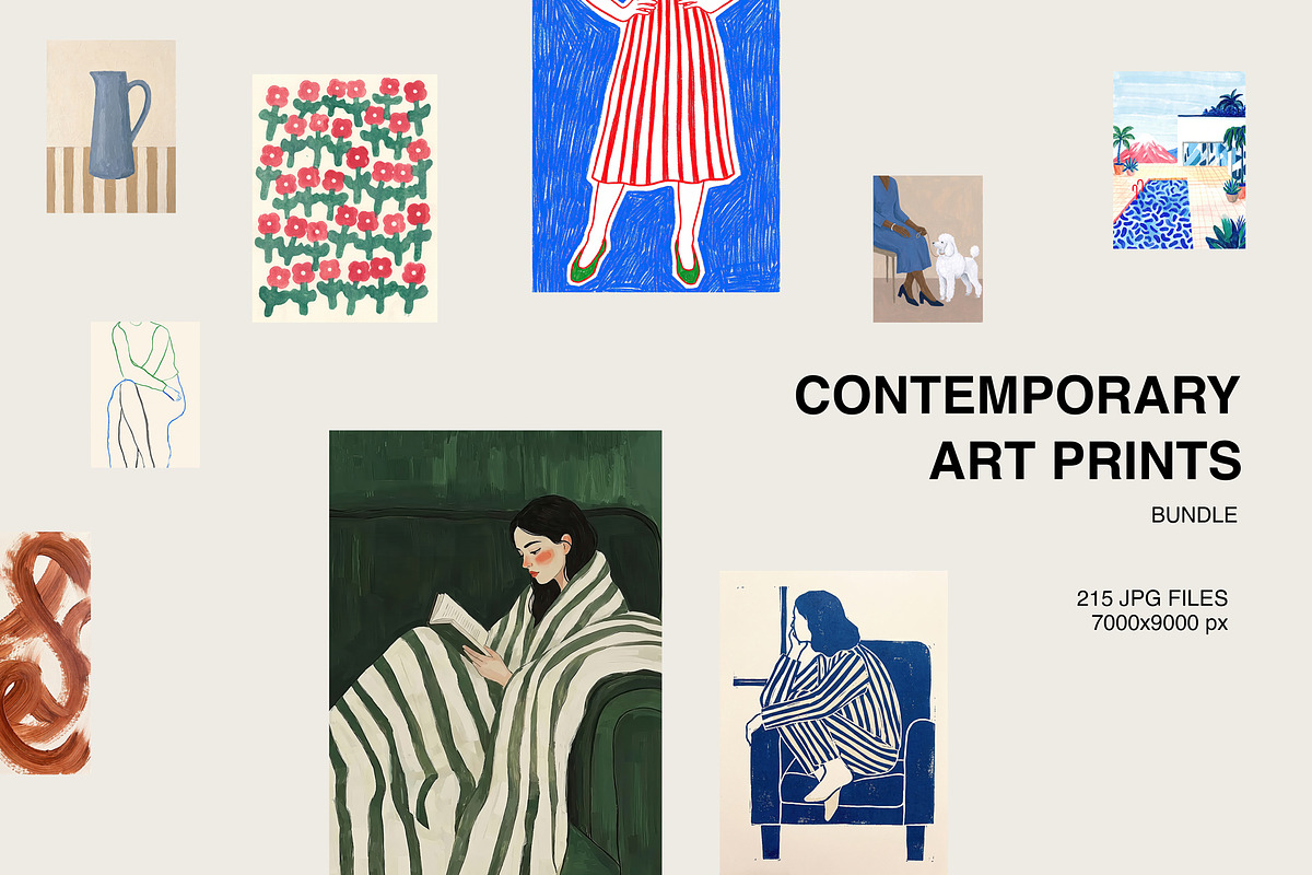 CONTEMPORARY ART PRINTS - 200 Bundle, a Background Graphic by Tomasz Ganclerz (Photo 1 of 14)