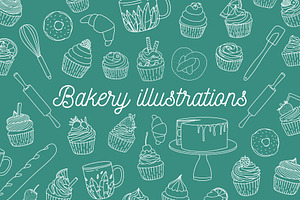 Pack of bakery illustrations