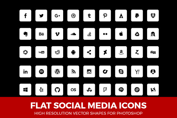 Social Media Icons Round White preview 2