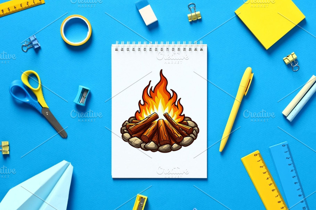 Campfire Clipart PNG Bonfire Art, an Object Illustration by QM_ART (Photo 5 of 7)