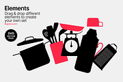 Kitchen Utensils - Modern Graphics, a Food Illustration by illugrama (Thumbnail 4 of 16)