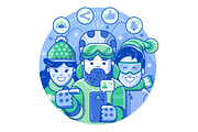 Skiing Resort Web Illustrations, a Sport Illustration by Alex Krugli (Thumbnail 15 of 15)
