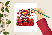 Valentine Cute Fox Clipart Bundle, a Seasonal Illustration by Craft Nest (Thumbnail 4 of 5)