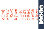 Hand Drawn Mineral Icon Set, an Illustration by designvectx (Thumbnail 1 of 3)