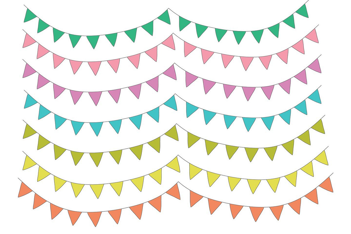 Colorful Bunting Clip Art, an Illustration by Hello Muse Design (Photo 3 of 5)