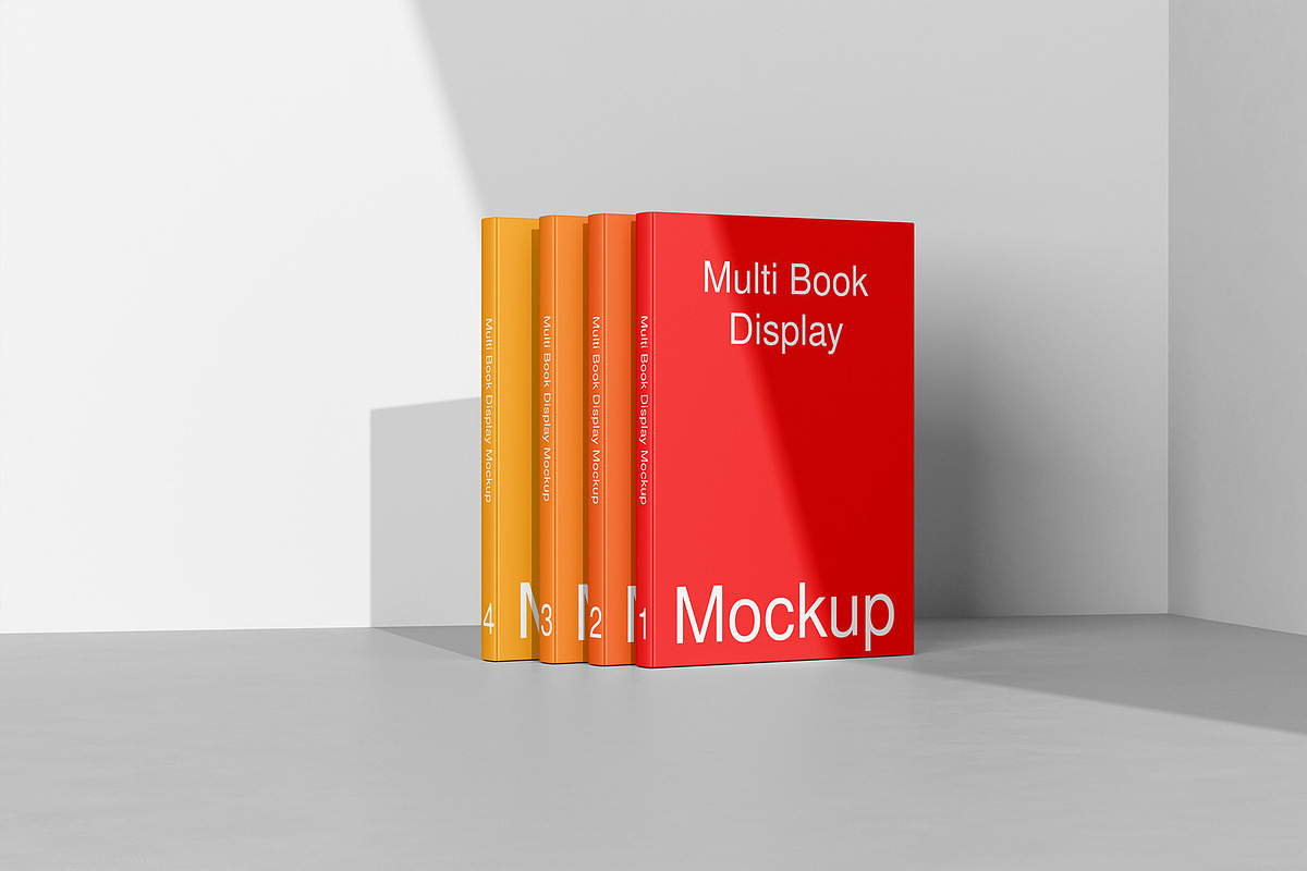 Multi Book Display Mockup - 8 Views, a Books & Magazine Mockup by Illusiongraphic (Photo 3 of 23)