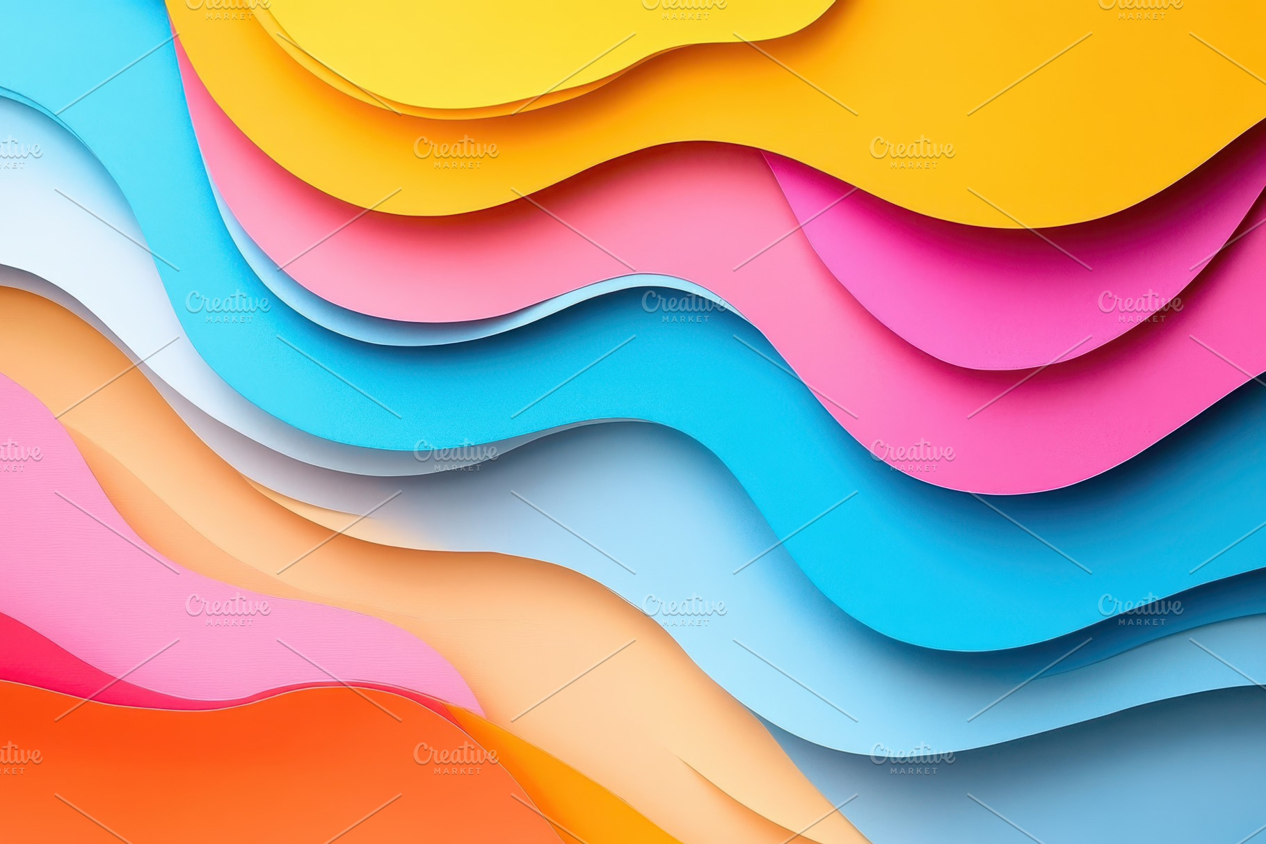Colorful abstract paper waves, a Photo by Pavel_design
