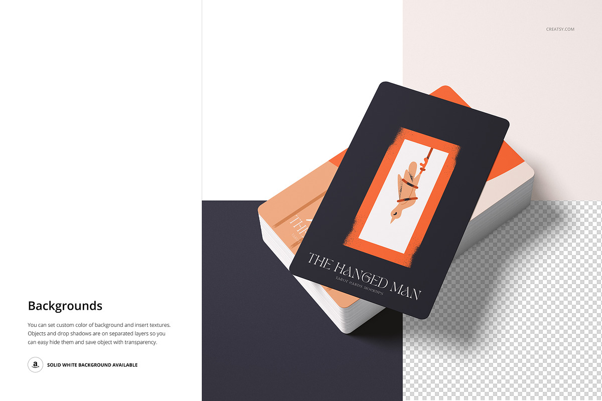 Tarot Cards Mockup Set v.4, a Merchandise Mockup by creatsy5 (Photo 10 of 12)