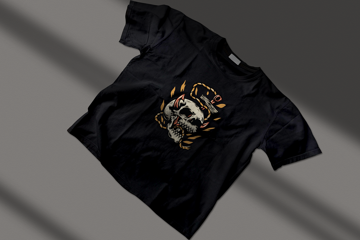 Skull with rope and devilish details, an Object Illustration by nomlimo.com (Photo 2 of 3)