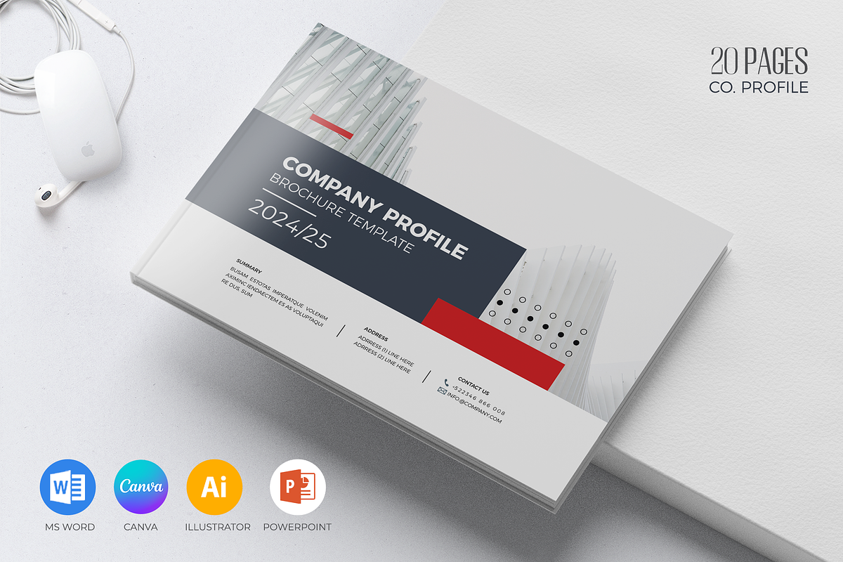 A5 Company Profile, Canva, Docx, PPT, a Brochure Template by Template Zone (Photo 1 of 12)